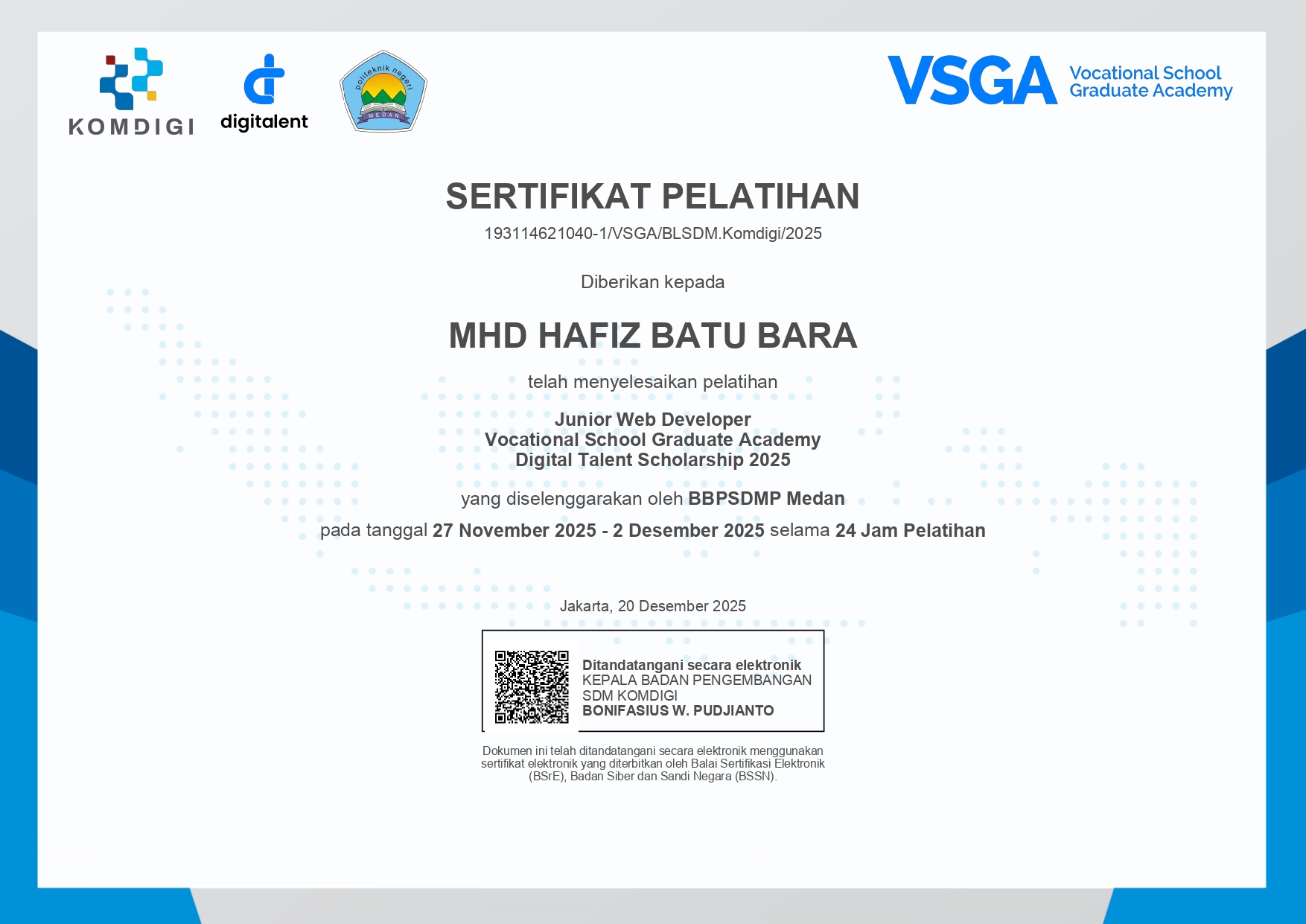 Junior Web Developer - Vocational School Graduate Academy (VSGA)