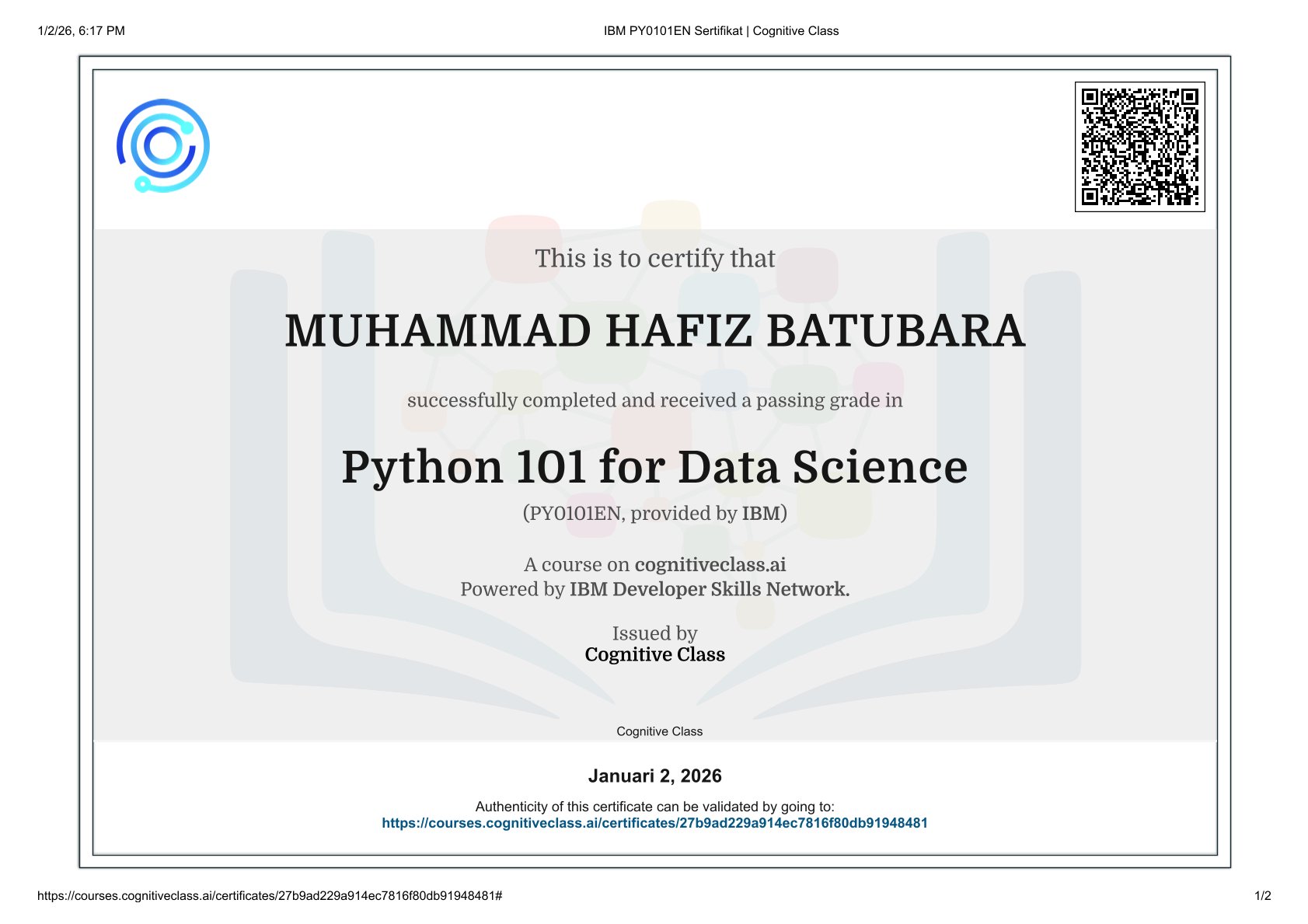 Python 101 for Data Science (PY0101EN)
