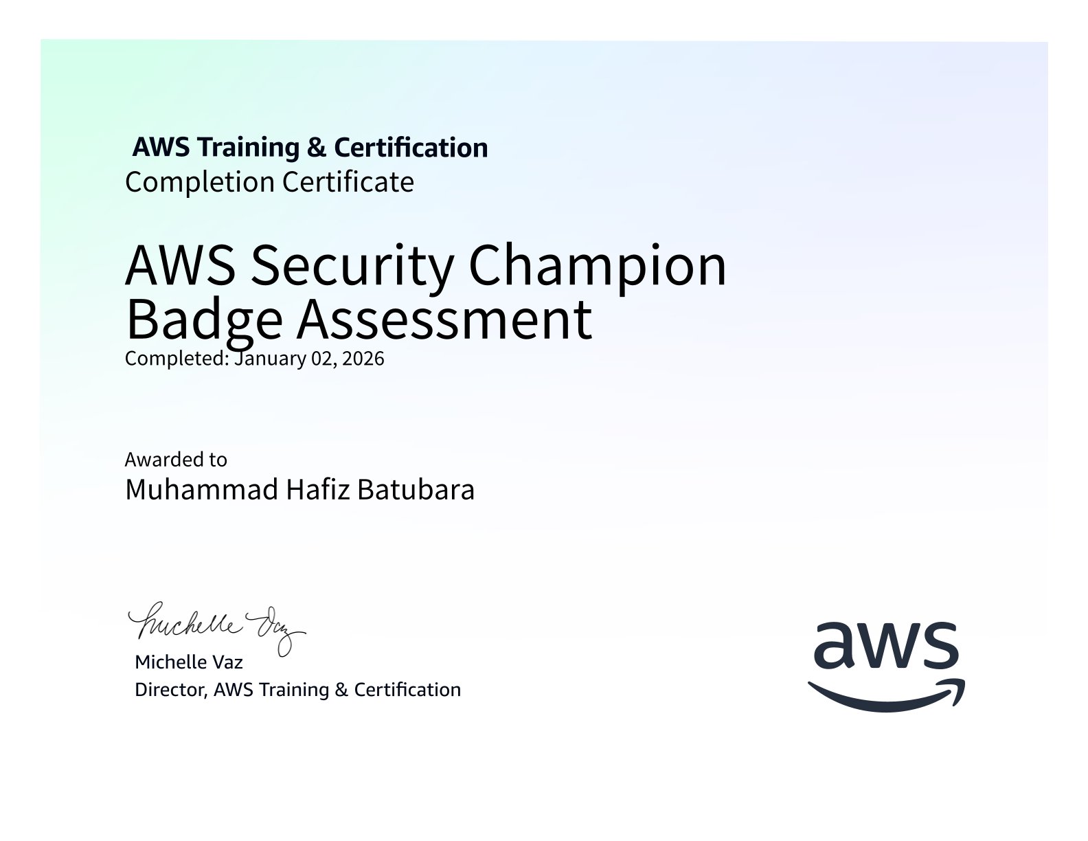 AWS Security Champion Badge Assessment