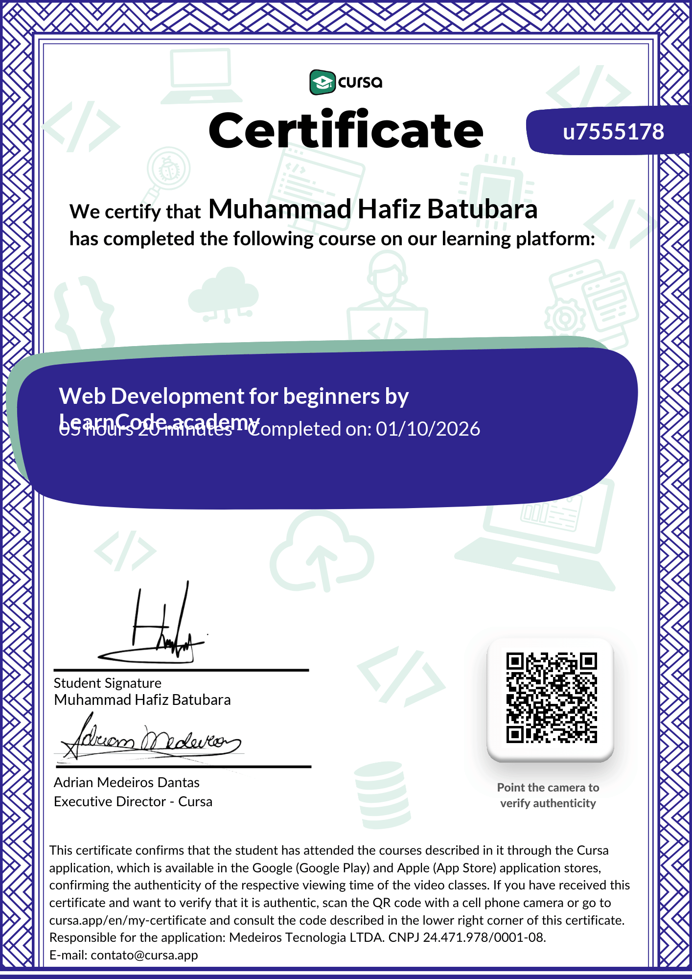 Web Development for beginners by learnCode academy