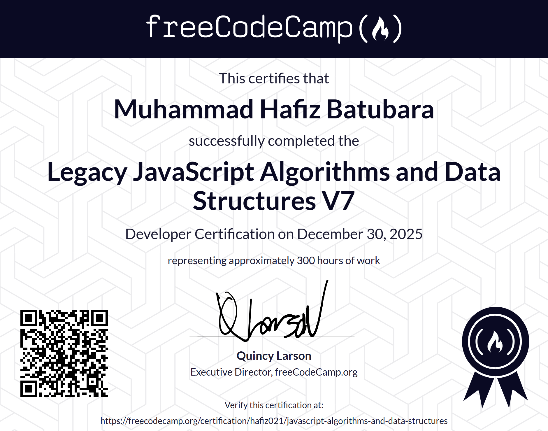 JavaScript Algorithms and Data Structures (Legacy V7)