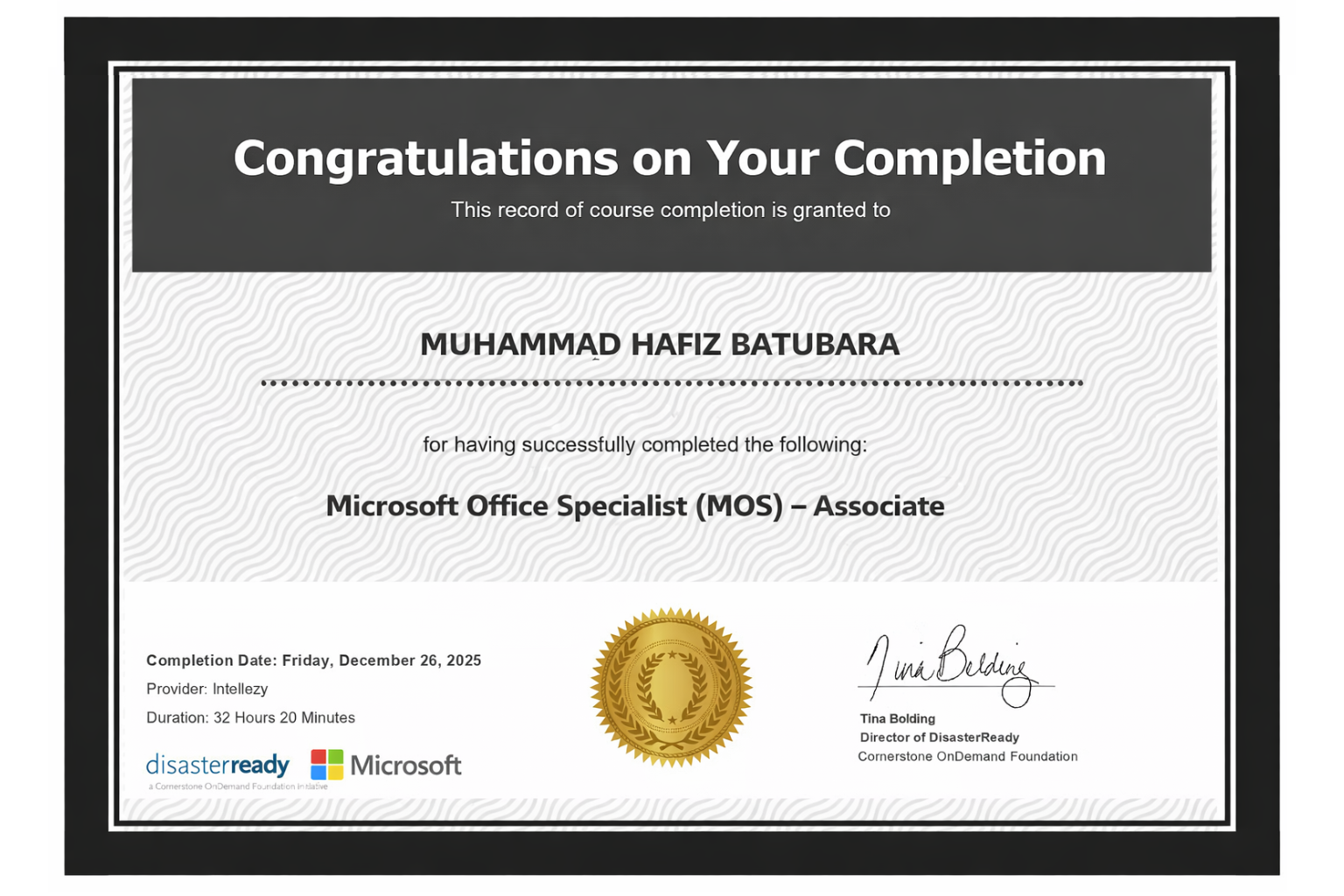 Microsoft Office Specialist (MOS) – Associate